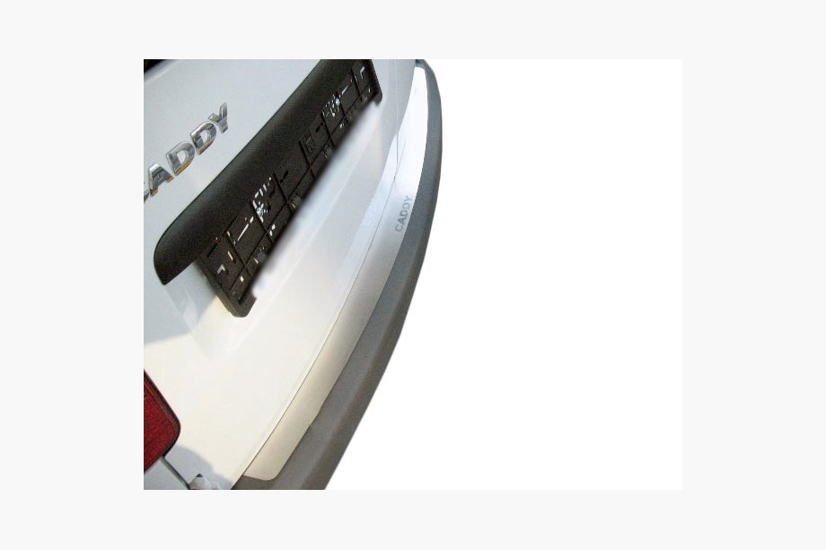 Volkswagen Caddy 2010-2015 гг. Накладка на задний бампер прямая нержавейка (Nataniko) Image