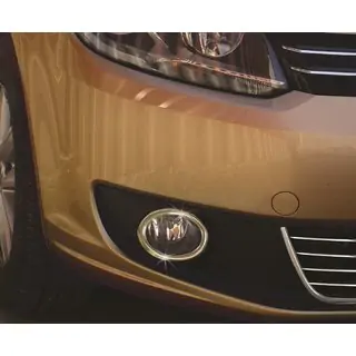 Накладки на противотуманные фары (2 шт., нержавейка) Volkswagen Touran 2010-2015 гг. фото 1