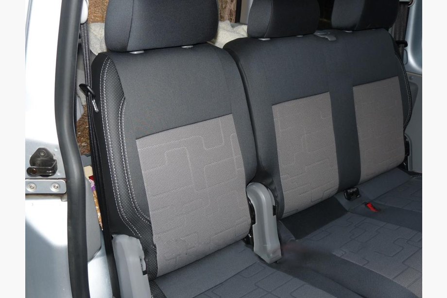 Volkswagen Caddy 2004-2010 Передние чехлы для сидений экокожа↗ткань Image