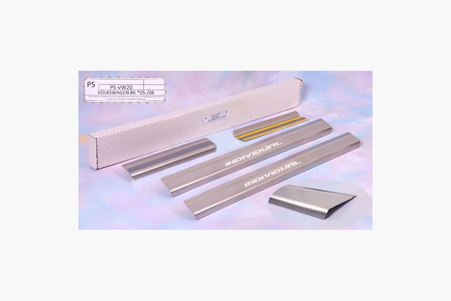 Volkswagen Passat СС 2008-2017 гг. Накладки на пороги Natanika Standard (4 шт, нержавейка) Image