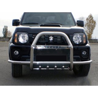 Suzuki Jimny Кенгурятник с усами QT007 (нерж)