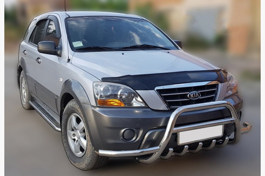 Kia Sorento 2003-2010 Кенгурятник с усами WT003 (нерж.) Image