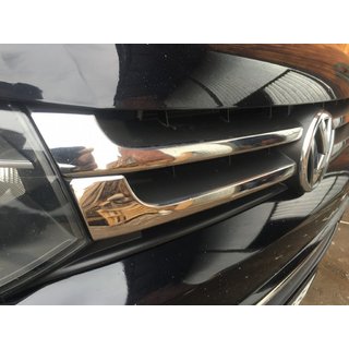 Хромированные накладки на решетку раздельные (Carmos, 4 шт, нержавейка) Volkswagen T5 2010-2015 гг. фото 3