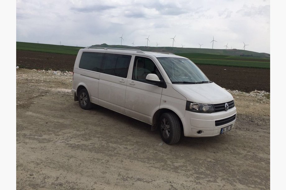 Volkswagen T5 2010-2015 гг. Рейлинги Skyport (белые) Короткая База Фото 2