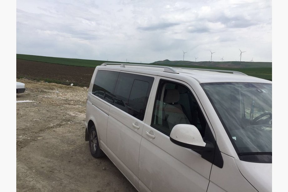 Volkswagen T5 2010-2015 гг. Рейлинги Skyport (белые) Короткая База Фото 3