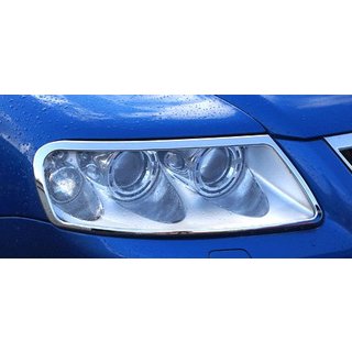 Хром Накладки Передние Фары 2003-2008 (2 шт, пластик) Volkswagen Touareg 2002-2010 гг.
