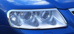 Volkswagen Touareg 2002-2010 гг. Хром Накладки Передние Фары 2003-2008 (2 шт, пластик) фото 1