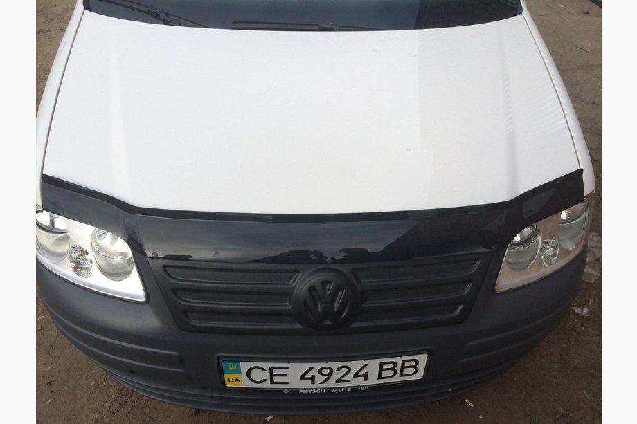 Volkswagen Caddy 2004-2010 гг. Зимняя накладка на решетку радиатора (верхняя) Матовый Фото 3