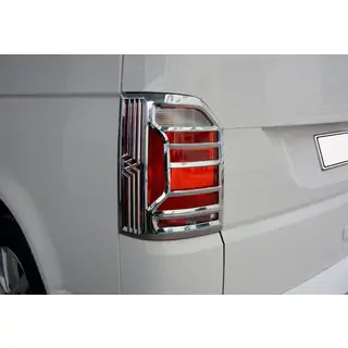 Окантовки задних фонарей OmsaLine (2 шт, ABS хром) Volkswagen T6 2015-2024 гг.