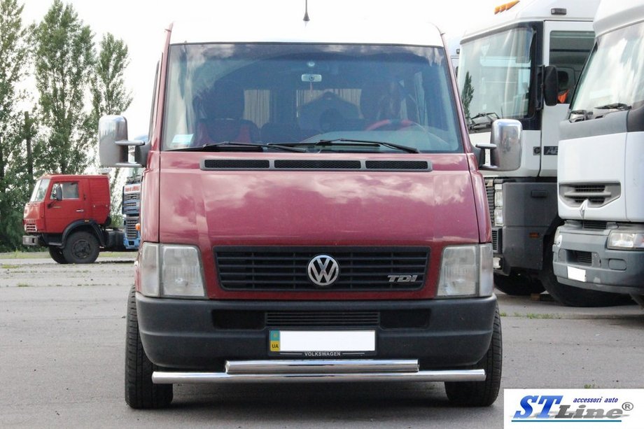 Volkswagen LT 1995-2006 гг. Передняя защита ST014 (нержавейка) Фото 2
