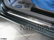 Volkswagen Caddy 2004-2010 гг. Накладки на дверные пороги Natanika Standard (4 шт, нержавейка) фото 3