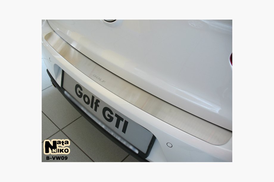 Volkswagen Golf 6 2008-2014 гг. Накладка на задний бампер Nataniko (нержавейка) Image