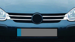 Узкие хромированные накладки на решетку (4 шт, нерж сталь) фото 1