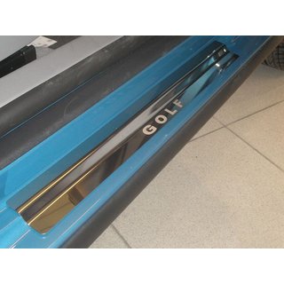 Накладки на пороги Natanko Premium (нержавейка) Volkswagen Golf 5 2003-2009 гг. фото 1