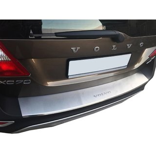 Накладка на задний бампер с отбортовкой Nataniko (нержавейка) Volvo XC70 2007-2013 гг. фото 1