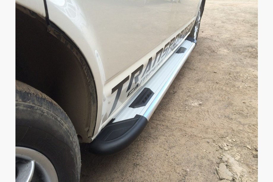 Fiat Talento 2016- гг. Боковые Подножки Bosphorus OLD Серые (2 шт., Алюминий) Image