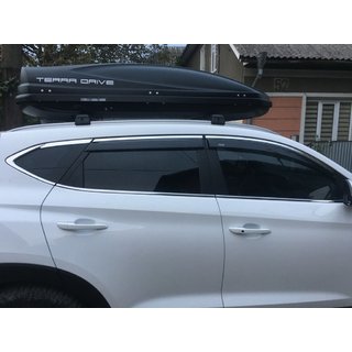 Ветровики с хромированной вставкой (6 шт, Niken) Hyundai Tucson TL 2016-2021 гг. фото 1