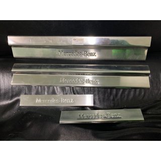 Широкие накладки на пороги (Carmos, 4 шт, нержавейка) Mercedes E-сlass W210 1995-2002 гг. фото 1