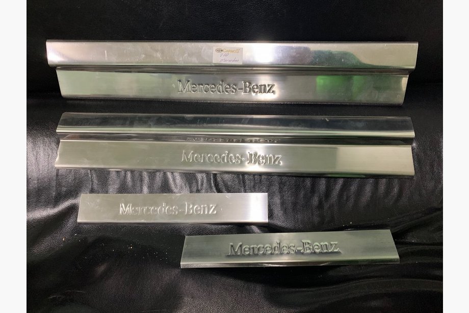 Mercedes E-сlass W210 1995-2002 гг. Широкие накладки на пороги (Carmos, 4 шт, нержавейка) Image