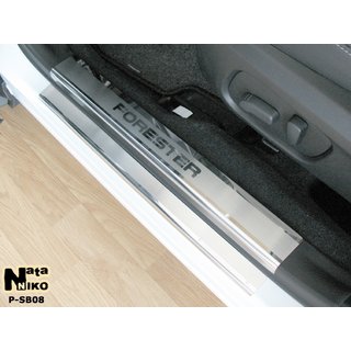Накладки на пороги Natanika Premium нержавейка (8 шт) Subaru Forester 2013-2018 гг.