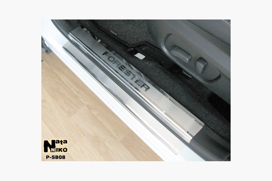 Subaru Forester 2013-2018 гг. Накладки на пороги Natanika Premium нержавейка (8 шт) Image