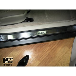 Накладки на пороги Natanika Premium нержавеющая сталь (2 шт.) Subaru Outback 2000-2005 гг.