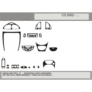 Акция! Накладки на панель (под карбон) Citroen C-5 2008-2017 гг.