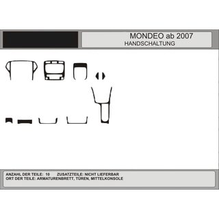 Накладки на панель приборов (Карбон) Ford Mondeo 2008-2014 гг.