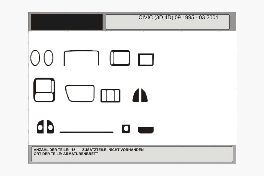 Honda Civic 1995-2001 гг. АКЦИЯ! Накладки на панель под дерево Image