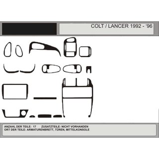 Акция! Накладки на панель (под карбон) Mitsubishi Colt 1992-1996 гг.