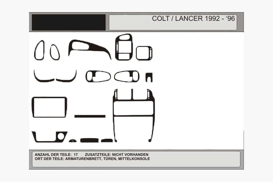 Mitsubishi Colt 1992-1996 гг. Акция! Накладки на панель (под карбон) Image