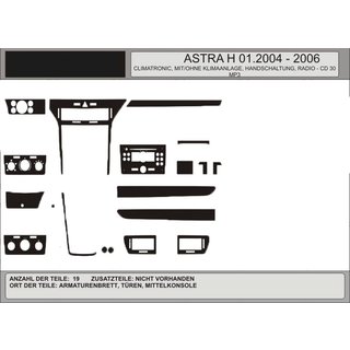 Акция! Накладки на панель (под дерево) Opel Astra H 2004-2013 гг.
