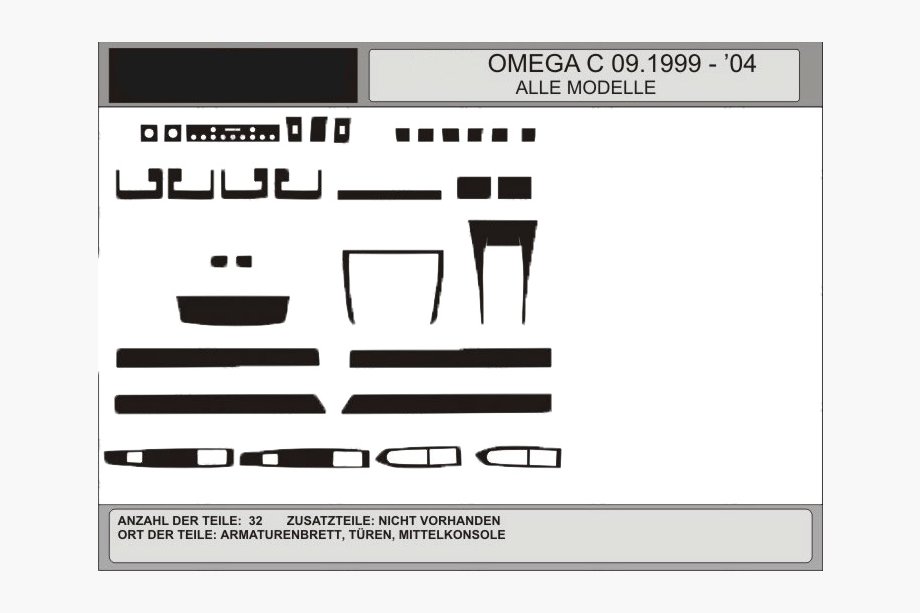 Opel Omega B 1994-2003 гг. АКЦИЯ! Накладки на панель под алюминий (1993-1999) Image