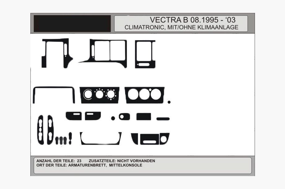 Opel Vectra B 1995-2002 гг. Накладки на панель под дерево (АКЦИЯ) Image