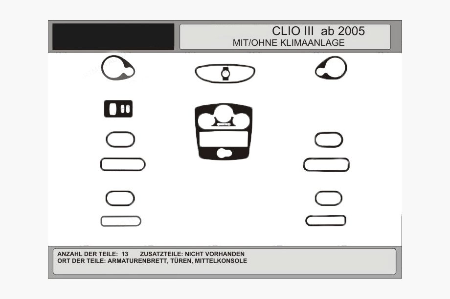 Renault Clio III 2005-2012 гг. АКЦИЯ! Накладки на панель под карбон (для CLIO) Image