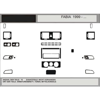 Акция! Накладки на панель (под светлое дерево) Skoda Fabia 2000-2007 гг.