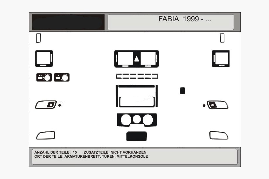 Skoda Fabia 2000-2007 гг. Акция! Накладки на панель (под темное дерево) Image