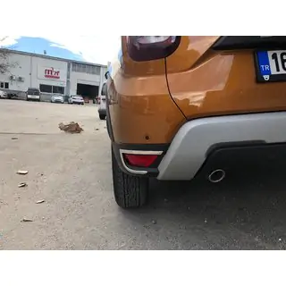 Накладки на задние отражатели 2 шт, нержавейка Renault Duster 2018-2024 гг. фото 1