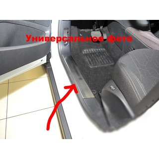 Накладки на внутренние пороги из нержавейки Nataniko (2 шт.) Jeep Grand Cherokee WK2 2010-2021 гг. фото 1