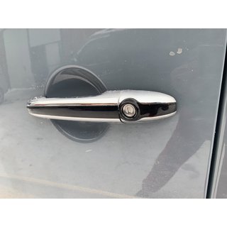 Хром Накладки на Ручки с Полоской (4 шт, Пластик) Mercedes Sprinter W906 2006-2018 гг. фото 1