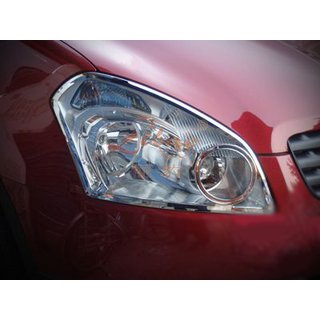 Накладки на Фары (2 шт, пластик) Nissan Qashqai 2007-2010 гг. фото 1