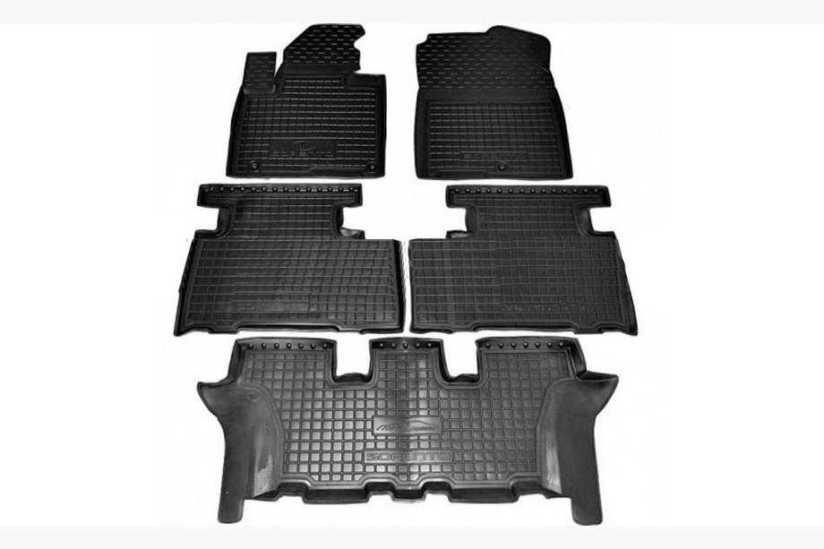 Kia Sorento III UM 2014-2020 гг. Резиновые коврики с бортиком 7 мест (Autogumm) Image