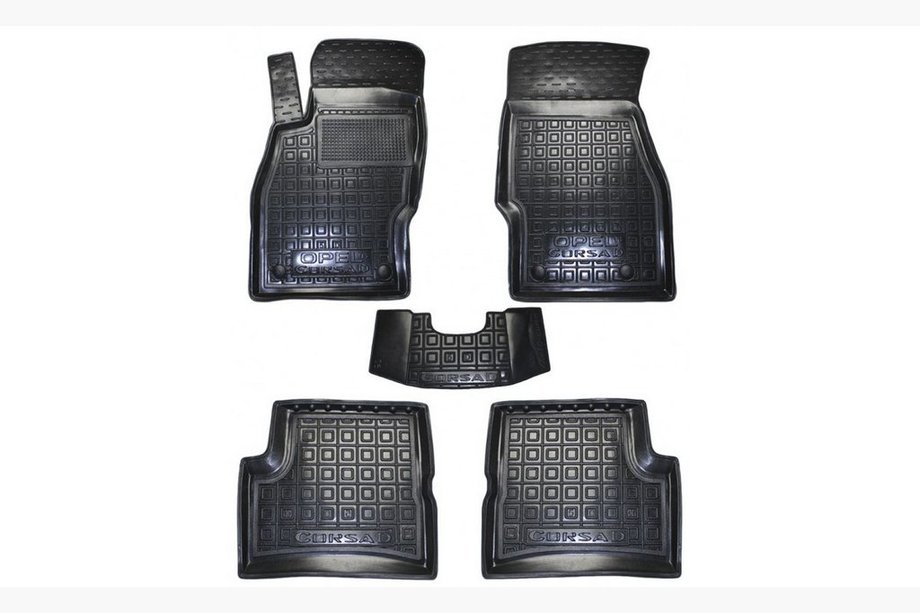 Opel Corsa D 2007-2014 гг. Резиновые коврики с бортиком 5D (Autogumm) Image