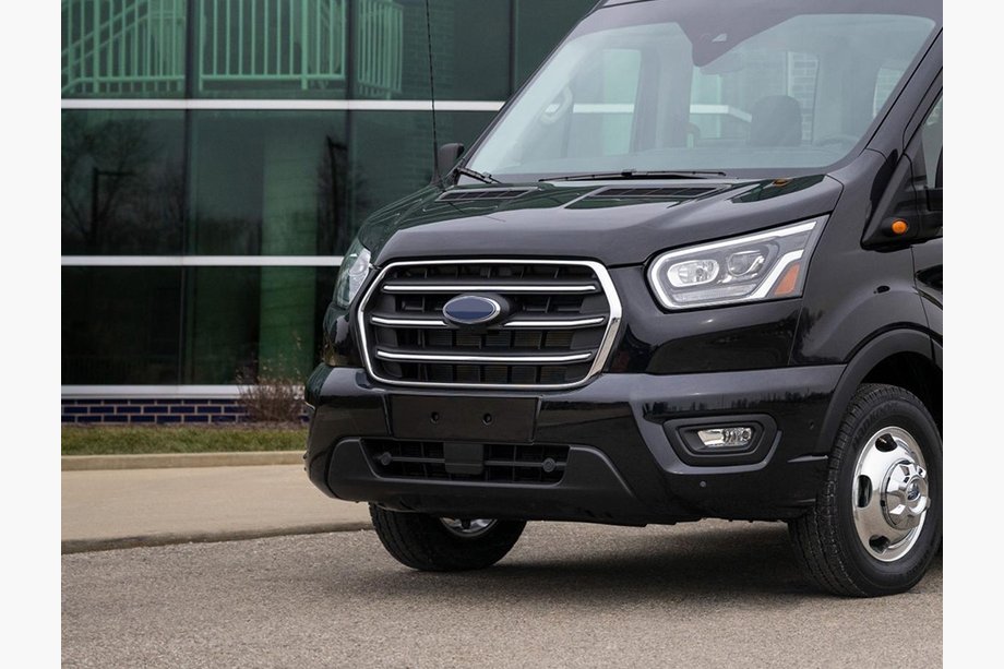 Ford Transit 2014- гг. Хром Накладки на Решетку (2019+, 4 шт, Нержавейка) Image