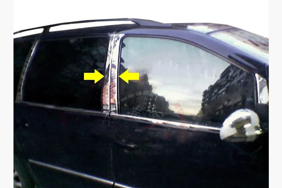 Seat Alhambra 1996-2010 гг. Накладки на дверные стойки из нержавеющей стали Image