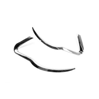 Хром Накладки Передние Фонари 2008-2011 (2 шт., пластик) Volkswagen Touareg 2002-2010 гг. фото 1