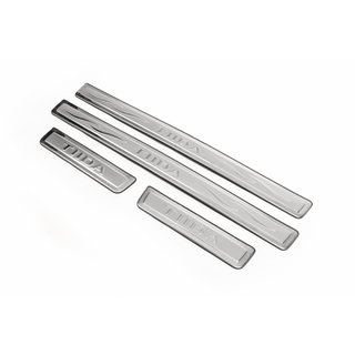 Накладки на пороги Libao (4 шт, нержавейка) Nissan Tiida 2004-2011 гг. фото 1