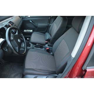 Авточехлы (Эко-кожа↗Ткань, Premium) Volkswagen Golf 5 2003-2009 гг. фото 1