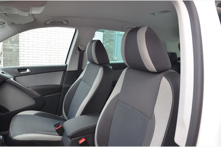 Volkswagen Tiguan 2007-2016 гг. Авточехлы (Эко-кожа↗Ткань, Premium) Фото 7