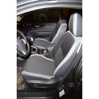 Авточехлы (Эко-кожа↗Ткань, Premium) Nissan Qashqai 2014-2021 гг. фото 2